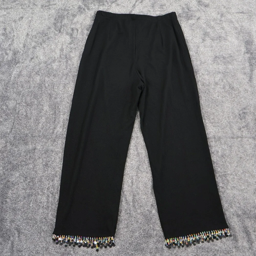 Vintage Ronni Nicole by Ouida Top & Pant Set Womens L‎ Black Beaded Embellished - Picture 10 of 16